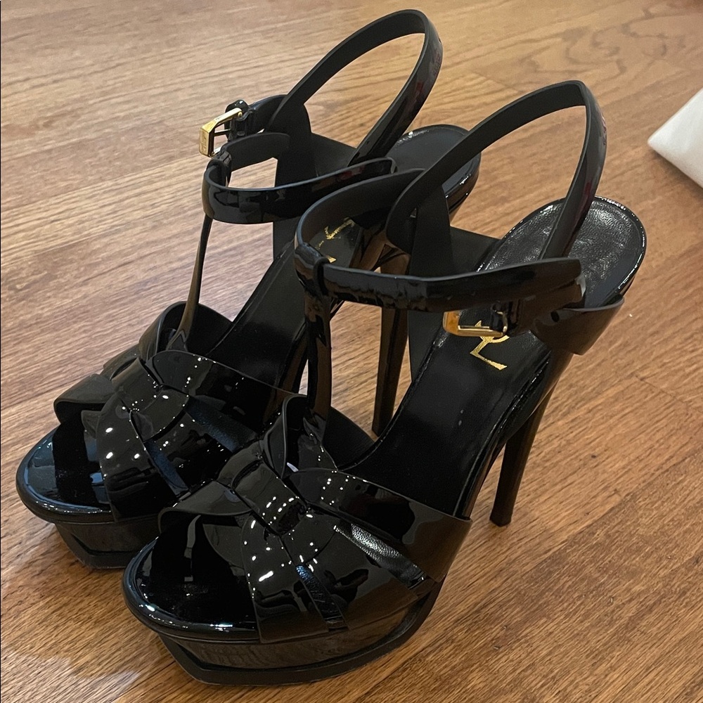 Black YSL Platform Heels
